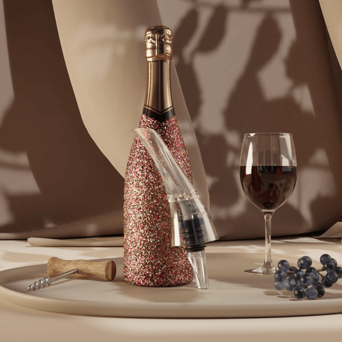 hotder Aérateur et décanteur à vin, Noir, avec Support, pour vin Rouge :  : Cuisine et Maison